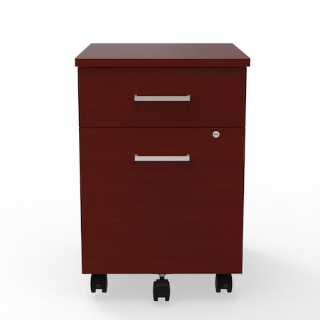 Linea Italia Metal Mobile File Cabinet, 17 inW x 20 inD x 24 inH, Cherry Laminate ZUC106